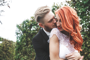 Fototapeta premium Wedding couple on a walk