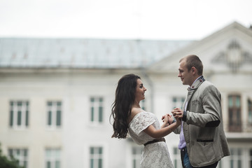 Young couple having a great time