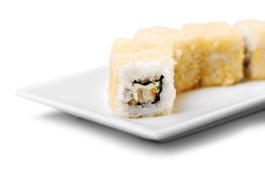 Sushi, Food, Plate.