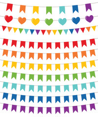 Rainbow colors bunting set