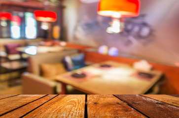 blur image of restaurant or food center with light bokeh foy bac