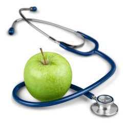 Stethoscope, Apple, Healthy Lifestyle.