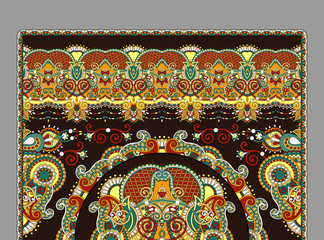 elaborate original floral large area carpet design for print
