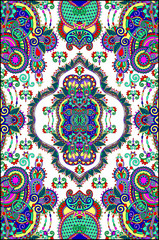 elaborate original floral large area carpet design for print