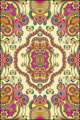 elaborate original floral large area carpet design for print
