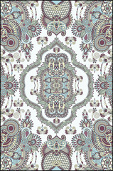 elaborate original floral large area carpet design for print