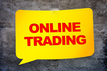 "online trading" in the yellow banner textural background. Desig
