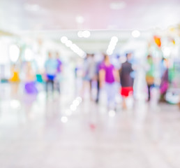 Blurred image of people walking at day market , blur background