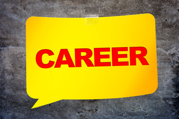 "Career" in the yellow banner textural background. Design templa