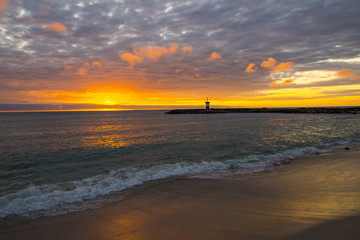 Sunset at Punta Carola, Galapagos islands (Ecuador)