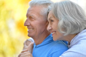 Senior couple  in autumn park