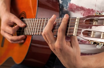 Guitar, Guitarist, Acoustic Guitar.