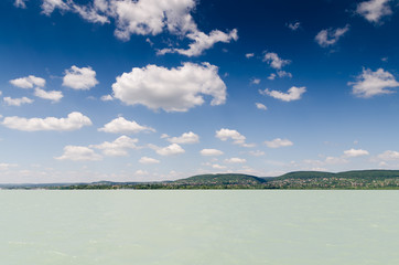 View of Balaton lake from Tihany abbey - Hungary