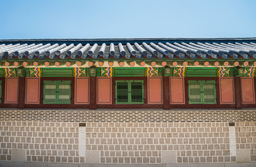 Classic wooden wall pattern in Korean style