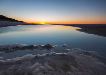 Beautiful Baltic sea beach at sunset
