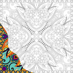 unique coloring book square page for adults