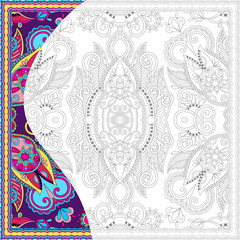 unique coloring book square page for adults