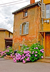 Fototapeta na wymiar village des pierres dorée beaujolais