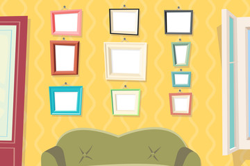 Vintage Cartoon Photo Picture Painting Drawing Frame Template