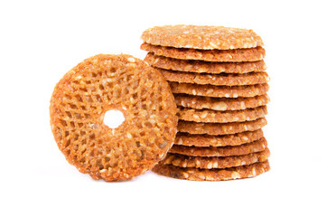 biscuits with sunflower seeds on a white background