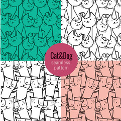 cat seamless pattern, dog seamless pattern. pattern swatches inc