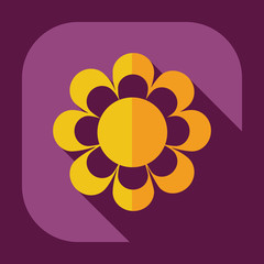 Flat modern design with shadow icon flower
