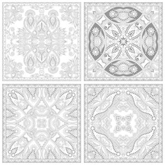 unique coloring book square page set for adults