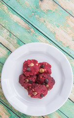 Homemade red velvet flavor cookie