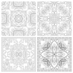 unique coloring book square page set for adults