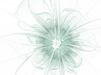 Transparent abstract fractal green flower прозрачный зеленый абстрактный цветок