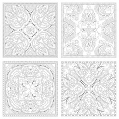 unique coloring book square page set for adults