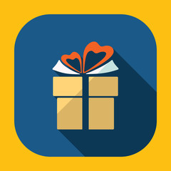 Flat modern design with shadow vector Christmas gift