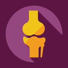 Flat modern design with shadow knee-joint