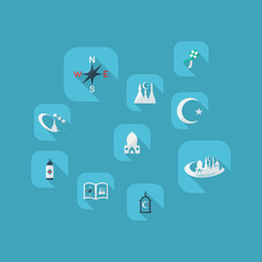 Flat concept, set modern design with shadow