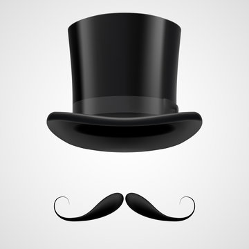 moustaches and stovepipe hat victorian gentleman