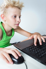 Teenager at a computer