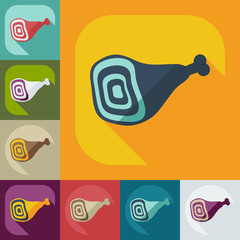 Flat modern design with shadow icons meat