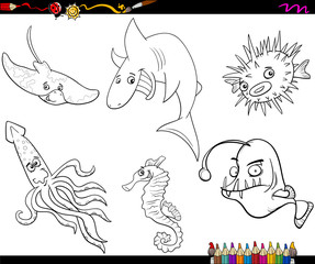 sea life cartoon coloring page