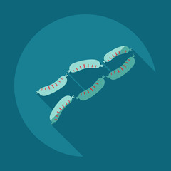 Flat modern design with shadow icons sausages