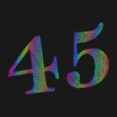 45 years anniversary - forty five number font design