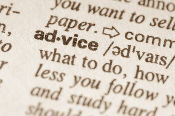 Dictionary definition of word advice