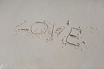 Inscription Summer on beach sand