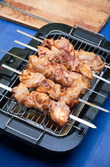 shish kebab on skewers