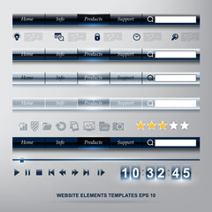 set of WEB design elements templates