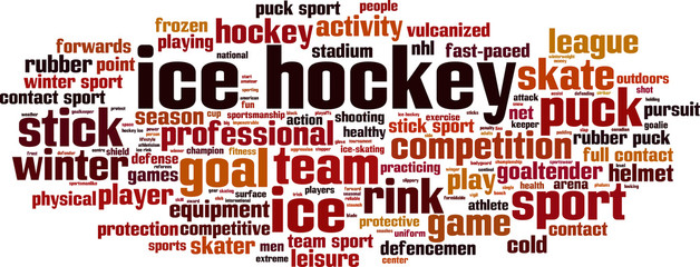 Obraz premium Ice hockey word cloud concept. Vector illustration