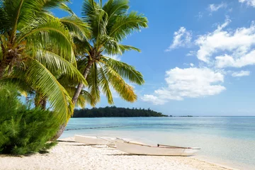 Fototapeten Traumurlaub auf einer einsamen Insel in der Karibik © eyetronic