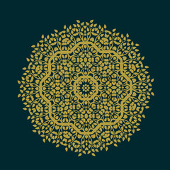 Abstract circles pattern with leaf and floral concept 