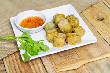Deep Fried Chicken Roll, Thai food chinese style