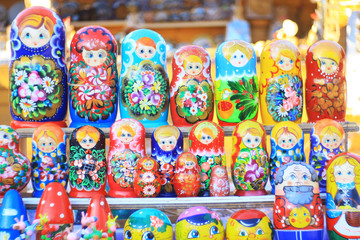 Matryoshka dolls in the souvenir shop