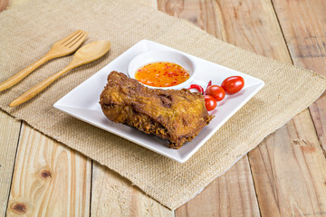 Deep fried chicken on a plate